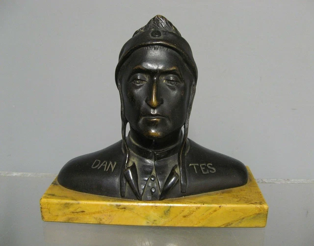 Bronze Ancien XIXe. Buste De Dantes Alighieri.