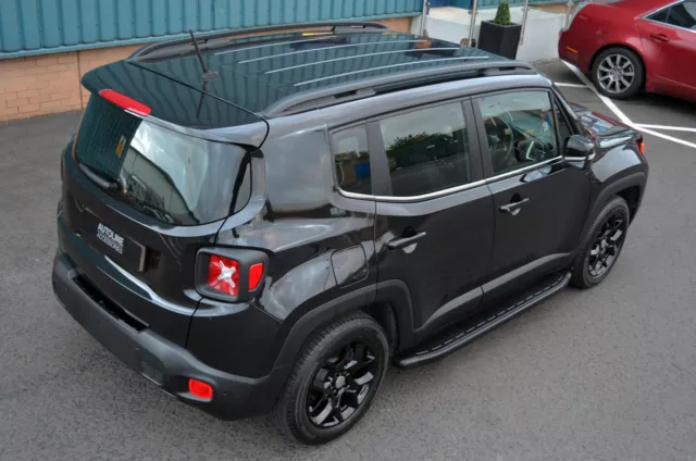 Schwarz Aluminium Side Steps Bars Trittbretter passend für Jeep Renegade (2015+) 2