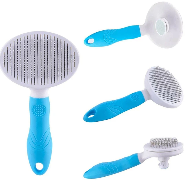 Pet Dog Cat Brush Grooming Slicker Self Cleaning Slicker Brush Massage Hair Comb