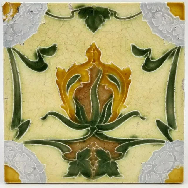 Antique Fireplace Tubelined Tile Henry Richards Tile Company C1903 AE10