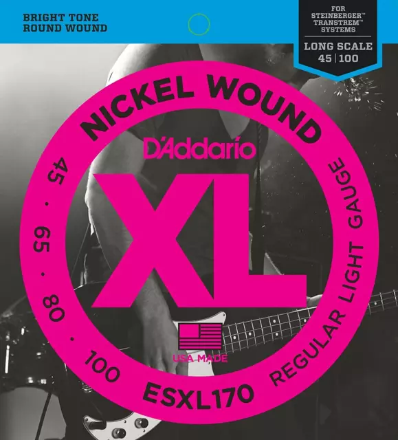 D'ADDARIO ESXL170 Corde per basso a doppia sfera ferita in nichel 45-100