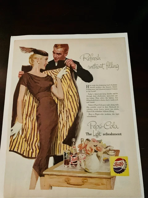 Vintage 1950 PEPSI COLA  Magazine Page Advertisement 