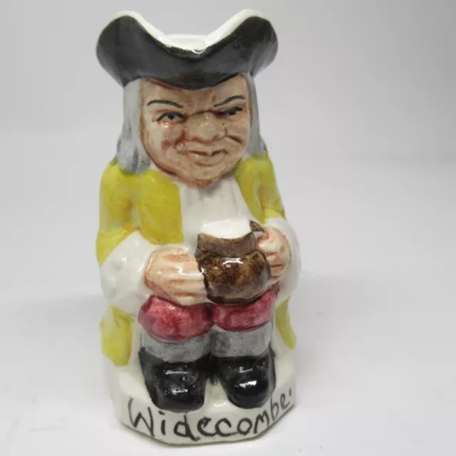 Devonia Pottery Widecombe Toby Jug Miniature Yellow Jacket 8cm Collectable