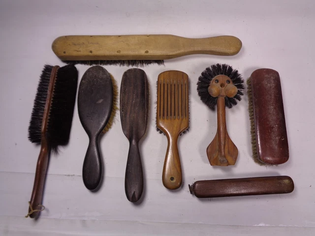 Joblot Vintage Wood Handled Brushes