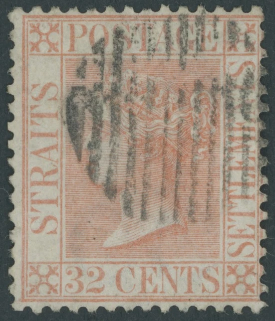 MALAIISCHE STAATEN-STRA 17 o, 1867, 32 C. blaßrot, Pracht, Mi. 100.-