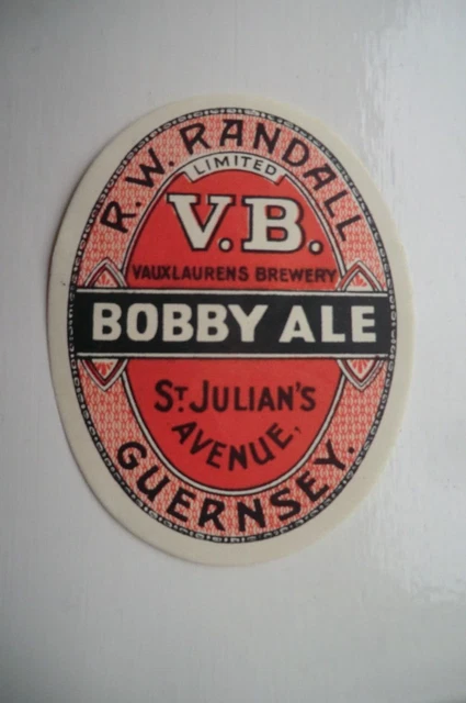 Mint Randall Guernsey Bobby Ale  Brewery Beer Bottle Label