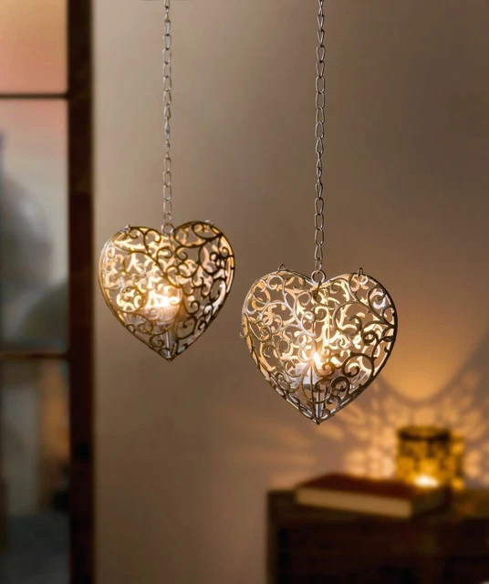Salvare Set 2x Hänger " Rankenherz " Finestra Deco Amore Appendere Terrazza