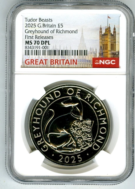 2024 GREAT BRITAIN 5Pd Ngc Ms69 Dpl Tudor Beasts Seymour
