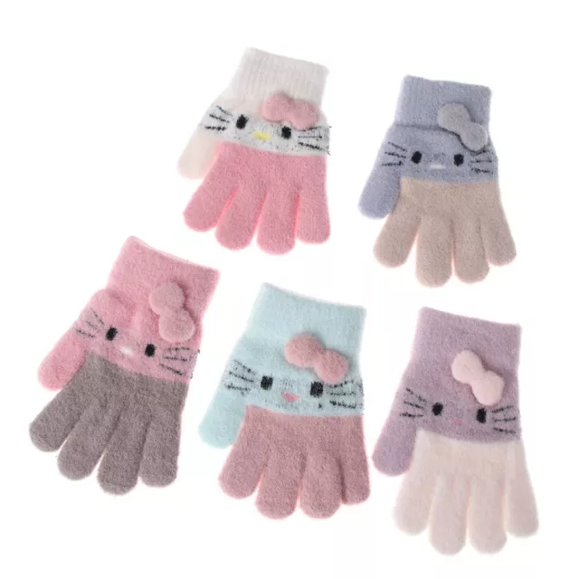 Warm Knitted Thermal Gloves Children's Gloves Full Finger Mittens Kids Gloves