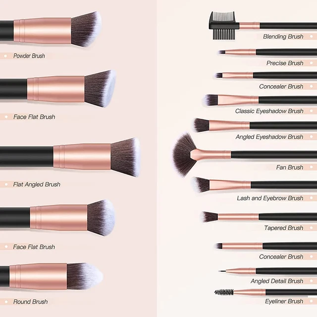 Pennelli Make up  Pennelli per Il Trucco Set Di 16 Pennelli per Il Make-Up Profe 7