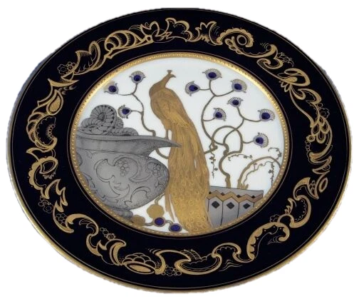 Artistico Nouveau Augarten Vienna Originale Scena Piatto Porcellana Porzellan