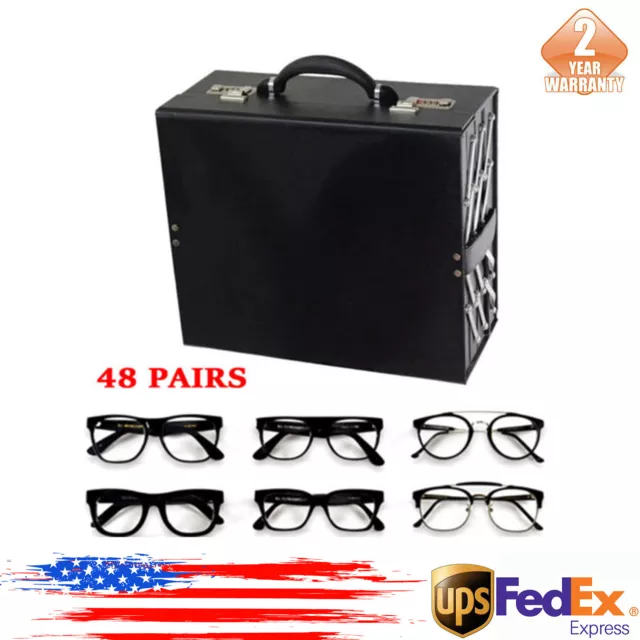 48 Pair Eyeglass Sunglasses Glasses Display Storage Case Holder Tray Box