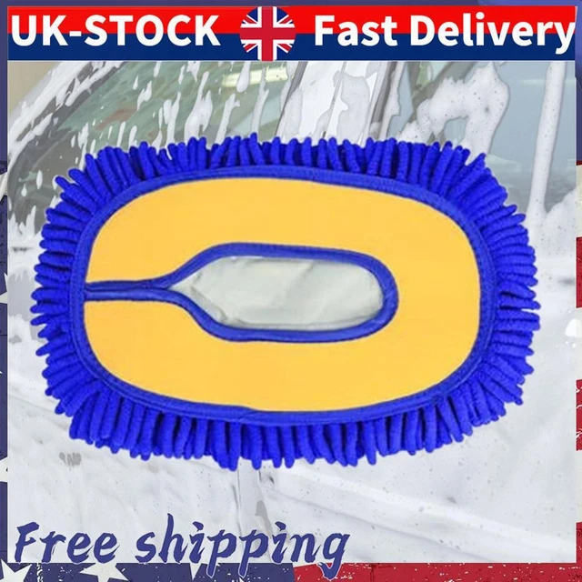 Car Detailing Brush Chenille Car Mop Head Wipe Mop Auto Accessory (Blue)