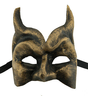 Mask Devil from Venice Bronze IN Paper Mache Mystery Venetian Diavolo 1262
