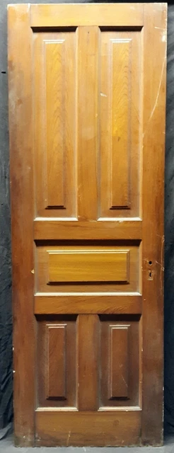 27"x79" Antique Vintage Old Salvaged SOLID Wood Wooden Interior Doors 5 Panels
