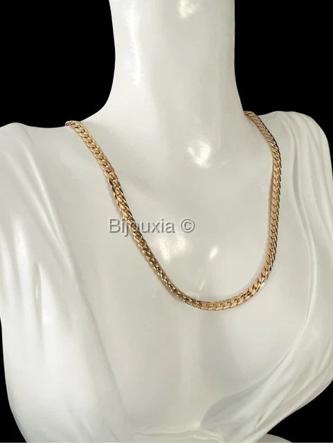 Collier En Or 18 Carats (750) Jaune - Maille Anglaise, Longueur 46 Cm, Poinçons Tête D'aigle - Occasion