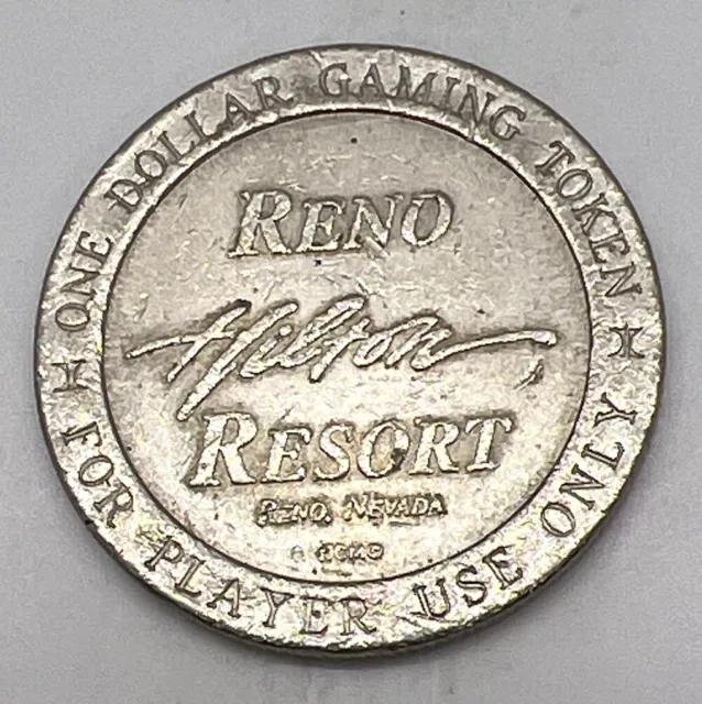 Reno Hilton Resort Hotel Casino Nevada NV $1 Slot Gaming Token 1990