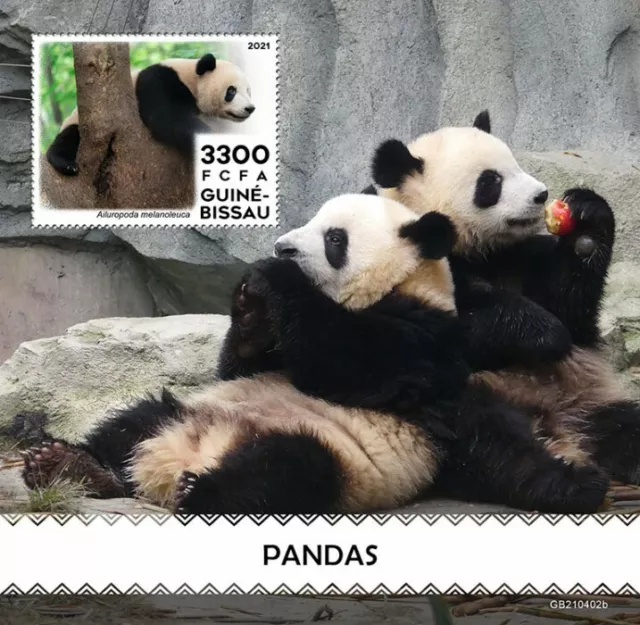 Guinea-Bissau 2021 MNH Wild Animals Stamps Giant Pandas Panda Bears 1v S/S