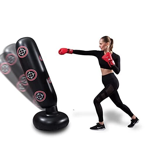 Inflatable Punching Bag for Kids and Adults 65" High Boxing Blow Up Training ...