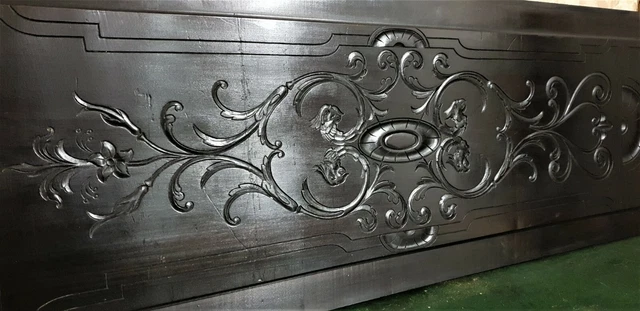 Large panel griffin scroll leaf carving Antique french architectural salvage