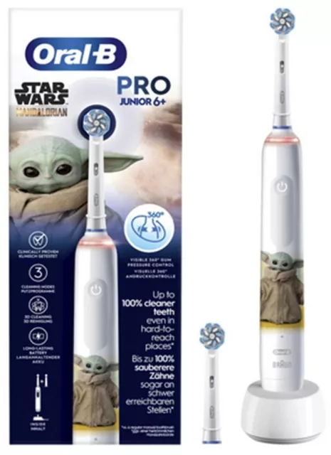 Braun Oral B Pro Junior Sensitive Clean Brosse à dents Star Wars Bébé Yoda