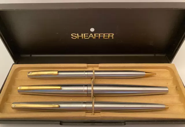 Sheaffer Stylist 444X triple pen set (fountain, ballpoint, pencil), working, box