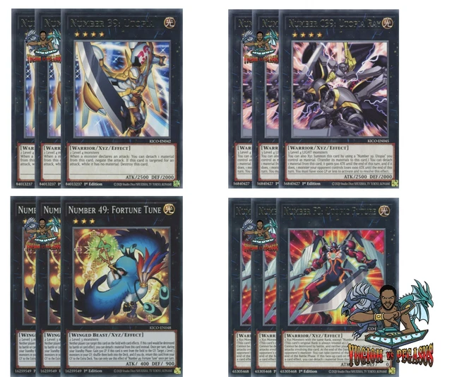 Yugioh! 3x Number 49: Fortune Tune Number 39: Utopia Ray F0 Utopic Future KICO