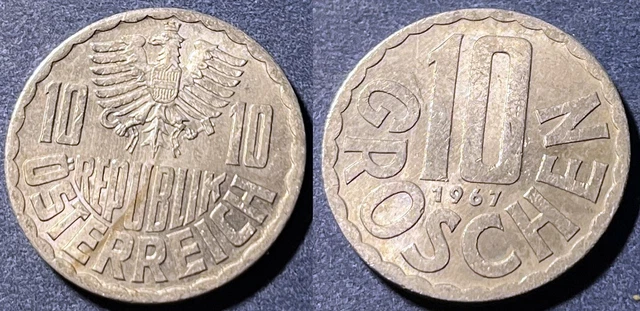 Austria 1969 10 Groschen KM-2878 Aluminum aUNC #3 - US Seller