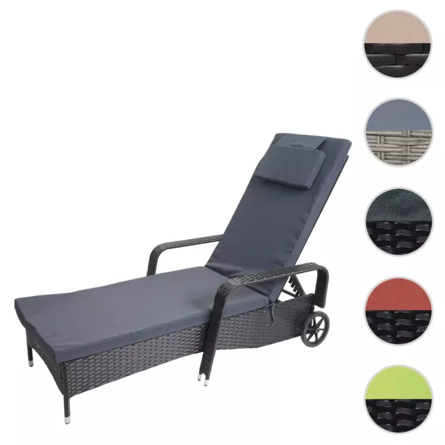 Poly-Rattan Sonnenliege Carrara, Relaxliege Gartenliege Liege, Alu