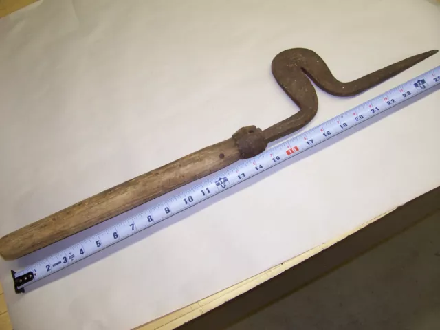 Antique Primitive Cast Iron Metal Farm Tool Hand Forged Blacksmith Wood Working