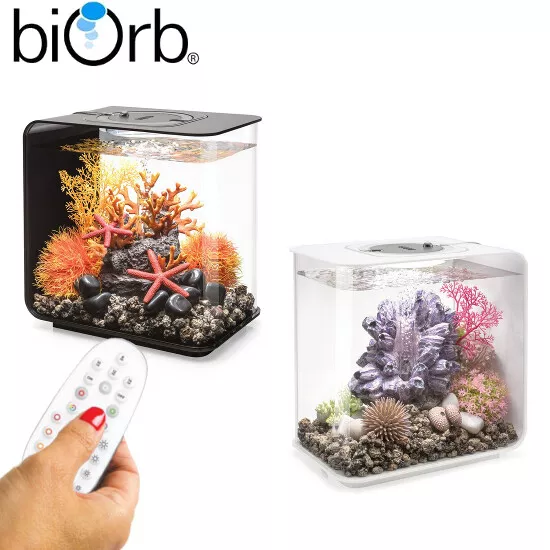 Oase BiOrb Flow 15 Aquarium Fish Tank MCR LED Light Filter Black White 15L