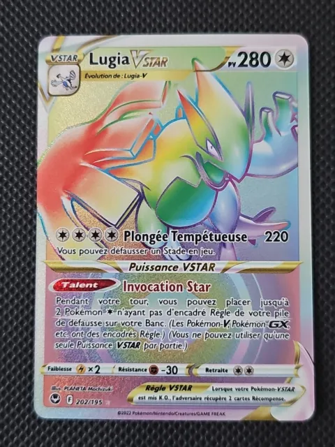 Carte Pokemon 202/195 LUGIA VSTAR RAINBOW Tempête Argentée EB12 FR