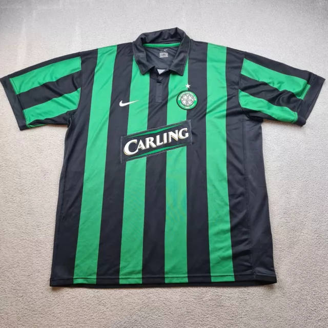 Celtic Football Shirt 2XL Green Black Away Kit 2006 2007 2008 Nike Soccer Jersey