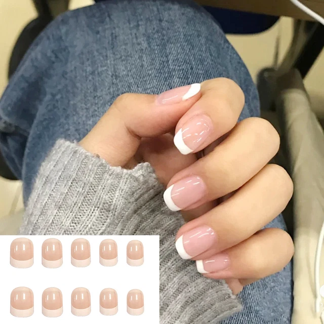 de manucure Pointe des ongles Faux ongles français courts Faux ongles Portable