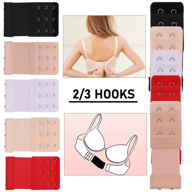 2,3 Hook Bra Extender 5 Colours Ladies Bra Extension Strap Maternity Underwear