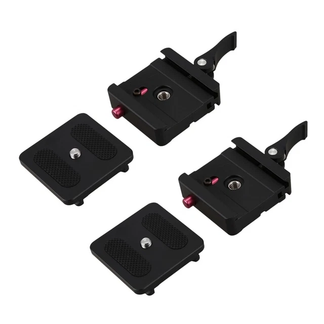 2X 1/4 y 3/8 Placa Rápida + Soporte Adaptador con Bloqueo para DSLR KaG5W8