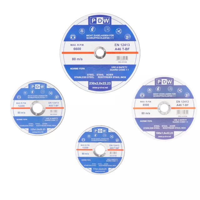 Trennscheiben Ø 115 125 180 230 Flexscheiben Inox Edelstahl Metall Stahl Blech