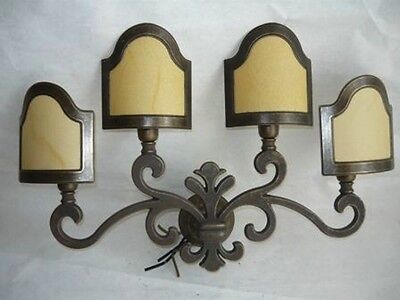 Wall Lamp Florentine Lily Brass & Parchment 4 Lights
