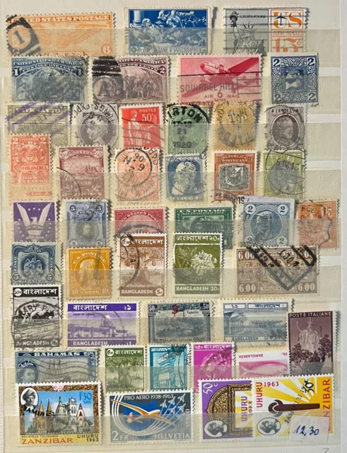 44 Briefmarken International aus Nachlass 1 Seite wie abgebildet gestempelt 1-3