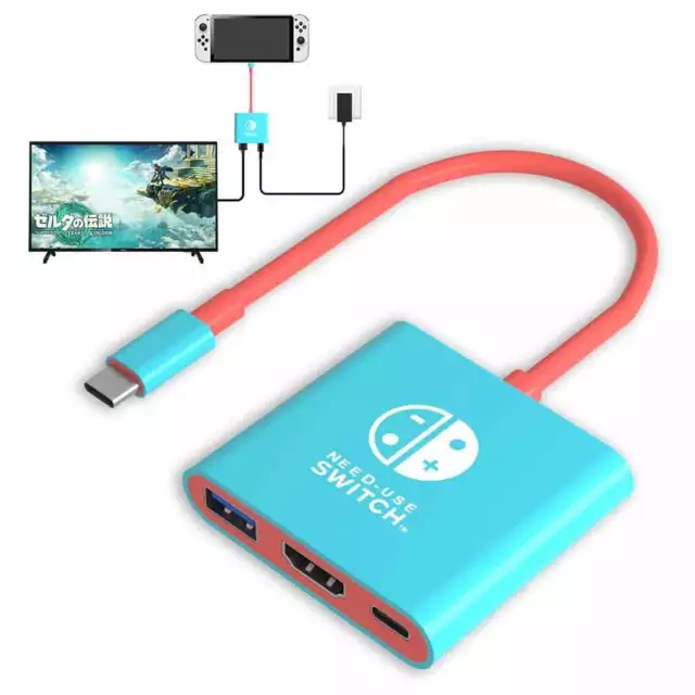 Portable Nintendo Switch Docking Station TYPE-C Hub with HDMI USB 3.0 Gaming New