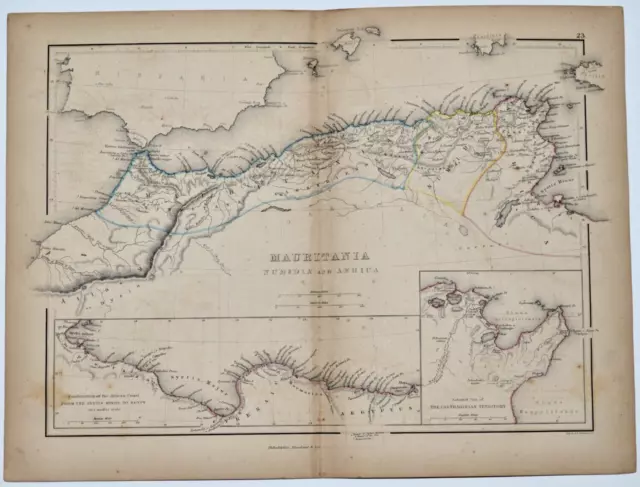 Antique Map Mauritania Numidia & Africa, Egypt, Carthaginian Territory