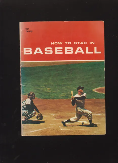 Vintage 1960 How To Star In Baseball Book Herman Masin Mickey Mantle