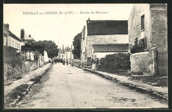 CPA Neuilly-en-Vexin, Route de Marines, street view
