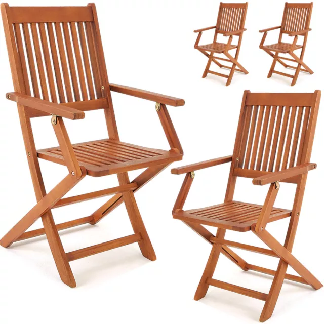 Set de 4 chaises de jardin pliantes "Sydney" en bois d'acacia certifié FSC®