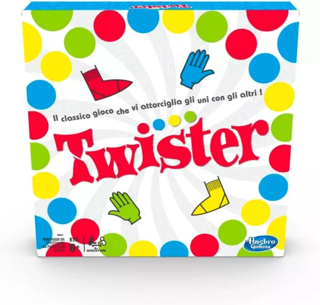Hasbro Gaming Twister Gioco in Scatola, Include 1 Tappeto Twister, 1 Ruota E ...