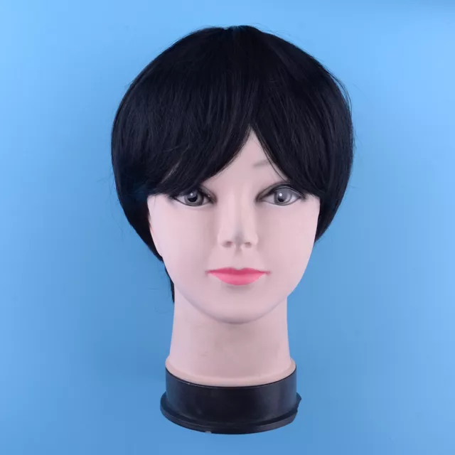 Handsome Men Black Short Straight Natural Synthetic Hair Wig Daily Cosplay Wig