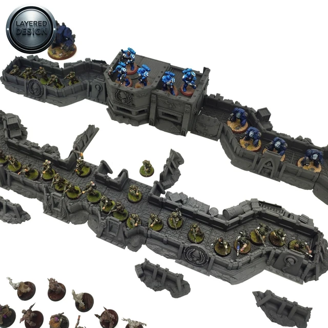 Terrain Warhammer 40k - Wall Of Martyrs Imperial Defence Network - Complet - GW