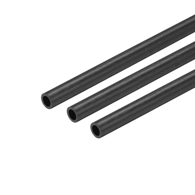 Tubo Redondo de fibra de carbono de 3x2x400mm Tubos de pultrusión 3uds