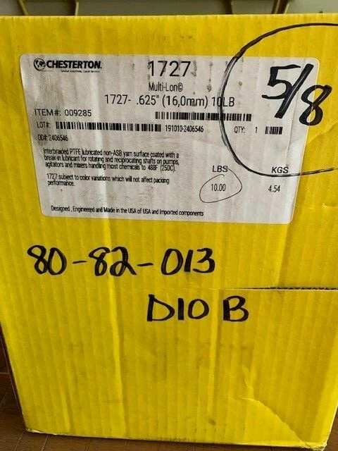 CHESTERTON 1727 MULTI-LON 0.625" (16mm) 5/8" 7LB  PUMP PACKING (partial roll)