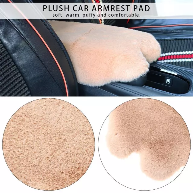 Warm Furry Cover Center Console Plush Mat Car Armrest Pad Seat Box Cushion